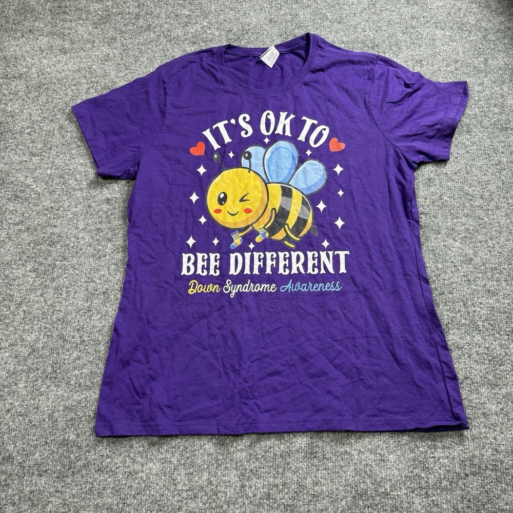 Down Syndrome Awareness Graphic T-Shirt Purple Bee Different Cute Bumblebee